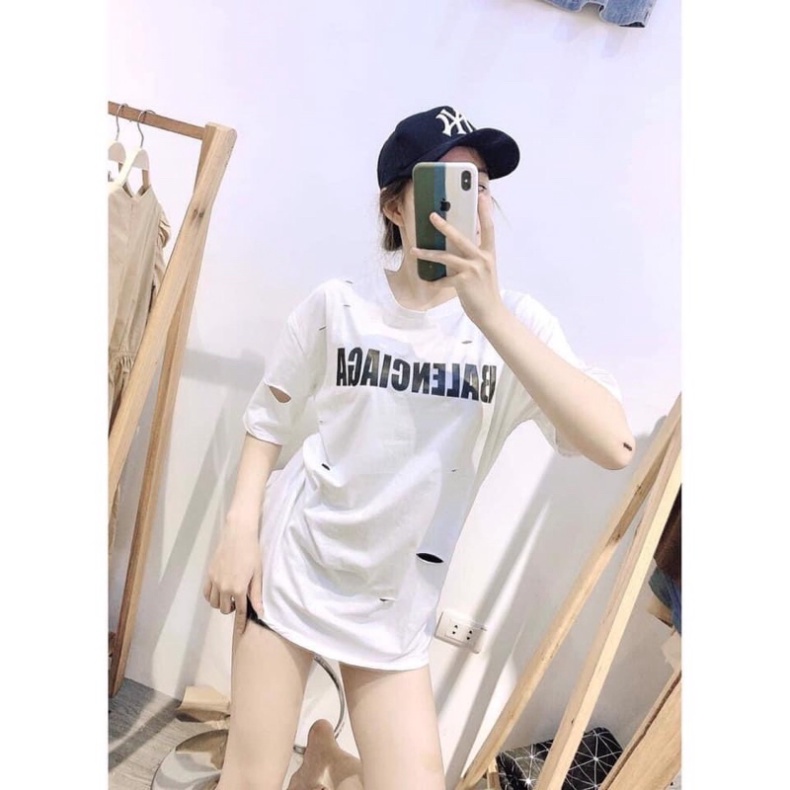 [Mã FAMARAL1 giảm 10K đơn 50K] ÁO PHÔNG RÁCH NHẸ CÁ TÍNH CHẤT COTTON