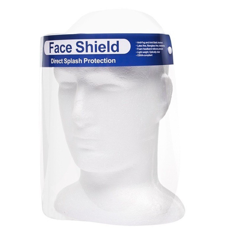 TẤM CHẮN GIỌT BẮN FACE SHIELD MÃ 03 VIỀN XANH - KÍNH BẢO HỘ CHẮN GIỌT BẮN MÃ 03