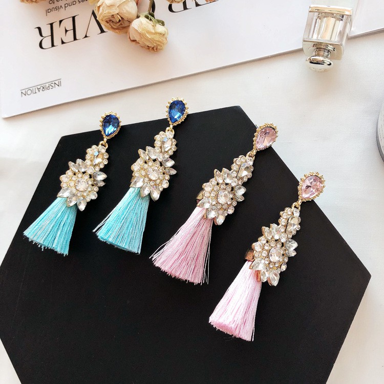 Bông tai tua rua đính đá - B1212 B1248