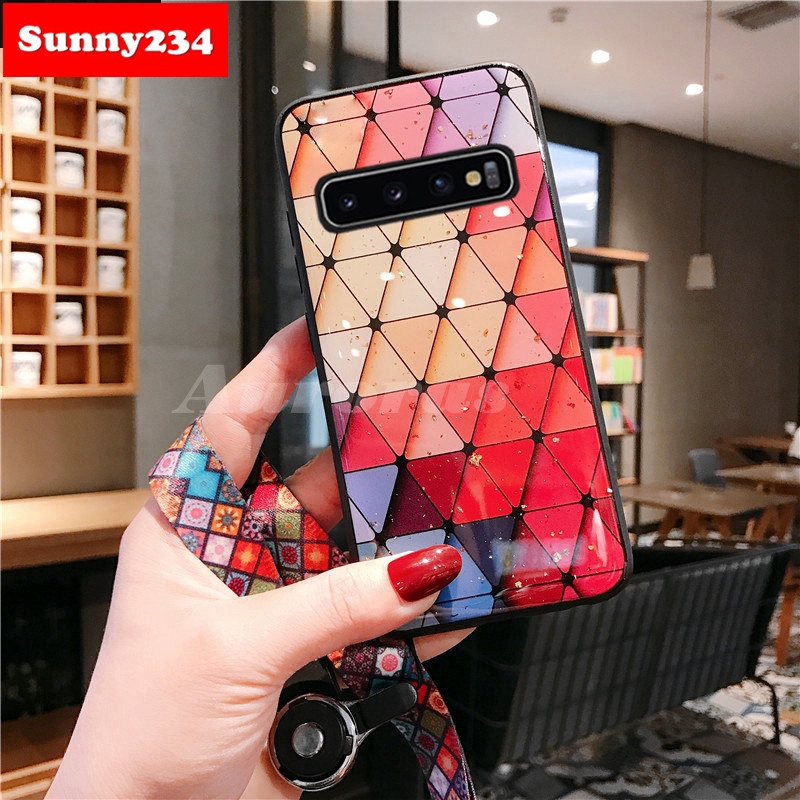 Ốp điện thoại có dây đeo thời trang cho Samsung Note 10 Lite Note 20 8 9 5 10 Pro J4 J6 J8 2018 Plus A5 A8 2018
