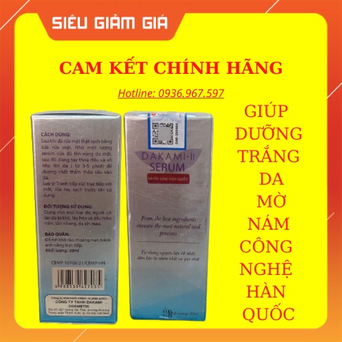 Serum Dakami II- Dưỡng Trắng Da Mờ Thâm 20ml