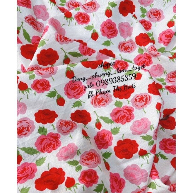 vải cotton đũi nhăn mềm mại co dãn may váy áo siêu xinh