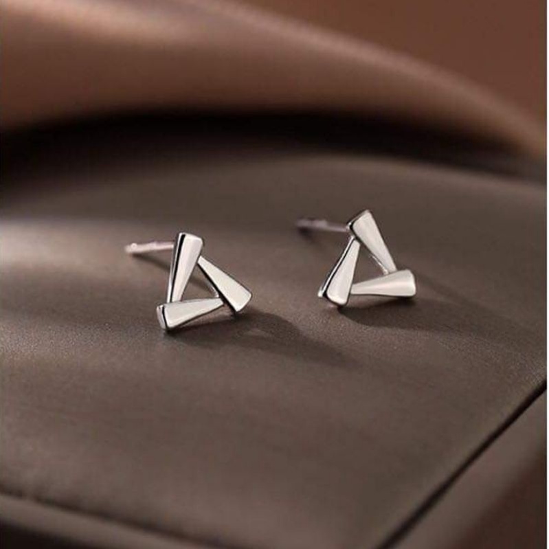 Khuyên tai bạc khuyên chong chóng ba bốn cánh đơn giản dễ thương Van Jewelry V10081