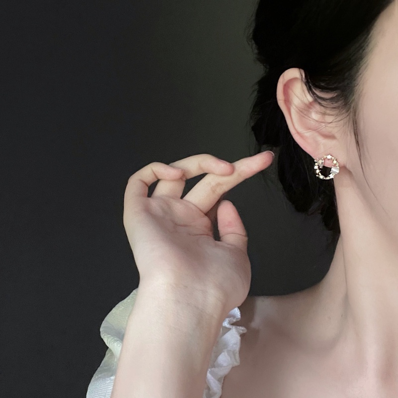 Hoa tai hàn quốc hoa tai kim cương lấp lánh hoa tai vòng hoa