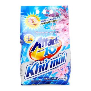 Bột giặt Attack khử mùi hương anh đào dạng túi 3,8kg