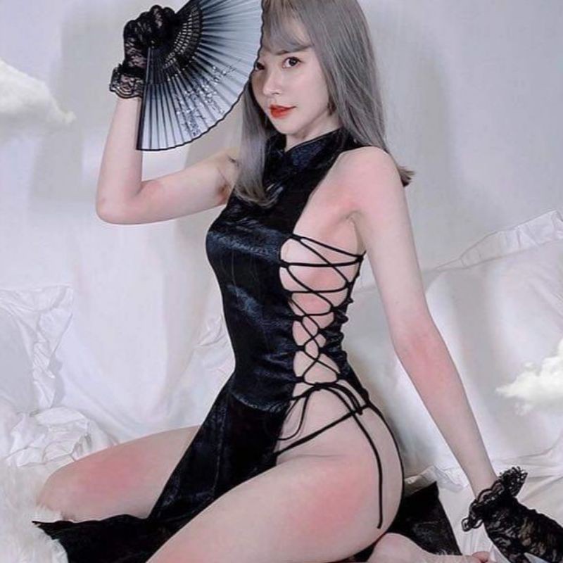 Cosplay sườn xám cổ trang sexy - váy ngủ phong cách Trung Hoa gợi cảm
