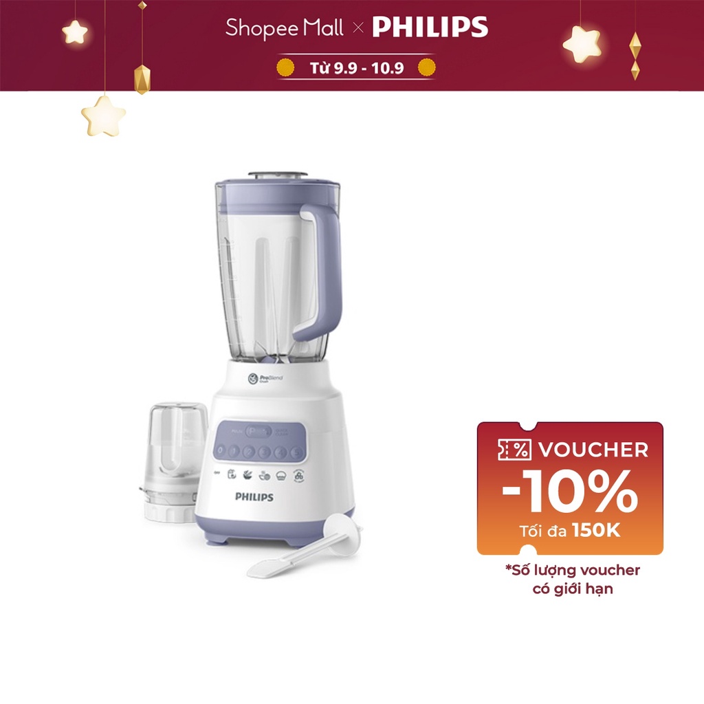 [Mã ELPHIL10 giảm 5% đơn 500K] Máy xay sinh tố Philips HR2221/00 700W cối nhựa - Hàng chính hãng