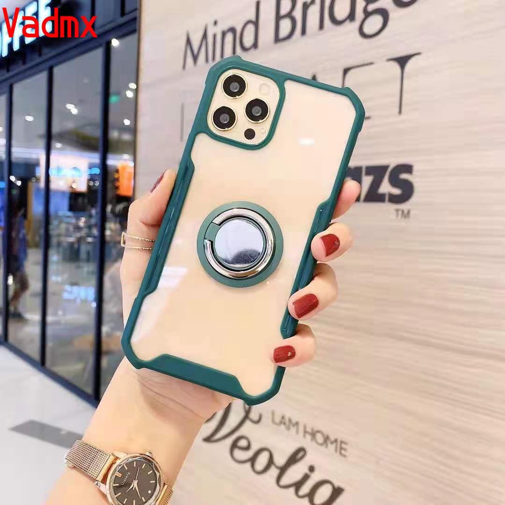 Trong Suốt Ốp Điện Thoại Acrylic Chống Sốc Có Vòng Đỡ Cho Samsung Galaxy Note 10 Plus 9 8 S10 S9 Plus J4 J6 Plus J4 + J6 + J2 Grand Prime