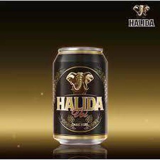 Bia halida dark lon - bia voi đen - 1 thùng 24 lon 330ml