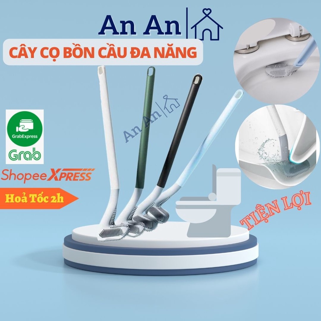 Cây Chà Bồn Cầu, Cọ Toilet Hình Chữ L, Chổi Nhà Vệ Sinh Chổi Cọ Bồn Cầu Bằng Silicon Mẫu Mới - An Ann