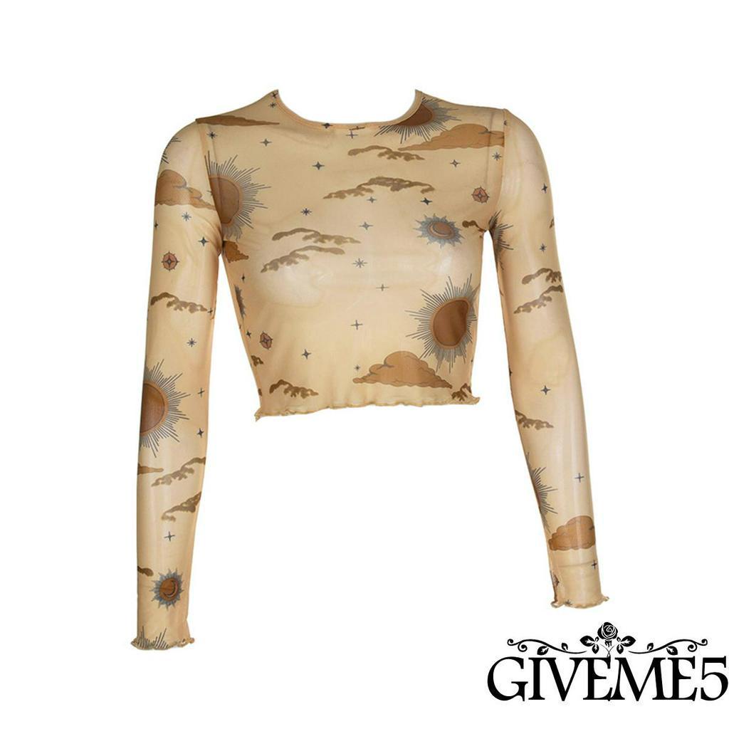 Áo lửng tay dài phối lưới nhìn thấu kiểu dáng quyến rũ cho nữ