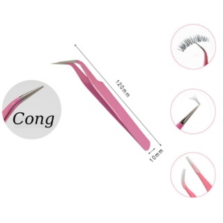 CẶP nhíp TÁCH (THẲNG + CONG ) trơn hồng LOẠI 1 _nhíp TÁCH  mi_ dụng cụ nối mi MR ĐỨC