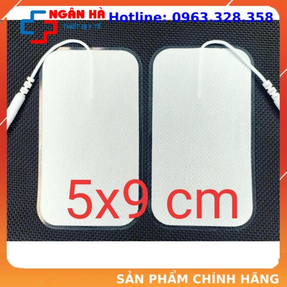 Miếng dán điện xung dr ho cỡ lớn 60x90mm có dây, phụ kiện máy massage xung điện dr' ho (1 cặp)