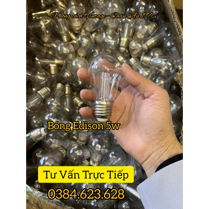 Dây đèn  trang trí treo thả ngoài trời 5m 10 bóng, 10m 20 Bóng dùng cho quán cà phê, trà chanh, trà sữa