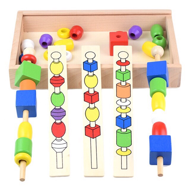 Đồ Chơi Giáo Dục♥️ Đồ Chơi Bộ Que Xâu Hạt MONTESSORI( Cam kết hàng loại 1)