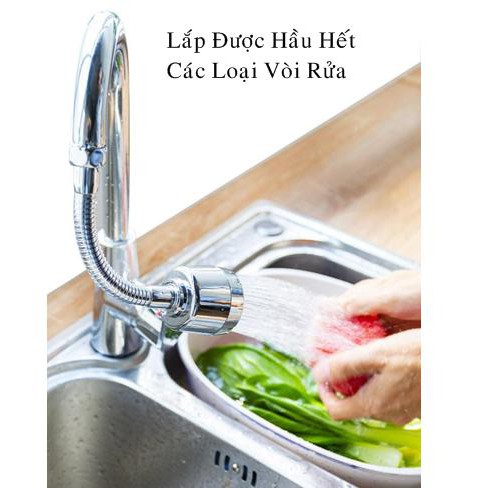 Đầu vòi tăng áp inox xoay 360 độ nhiều chế độ tiết kiệm nước 20cm