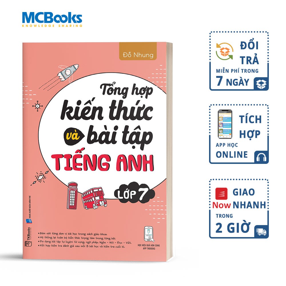 Sách Tổng Hợp Kiến Thức Và Bài Tập Tiếng Anh Lớp 7 Tặng Kèm App Học Online