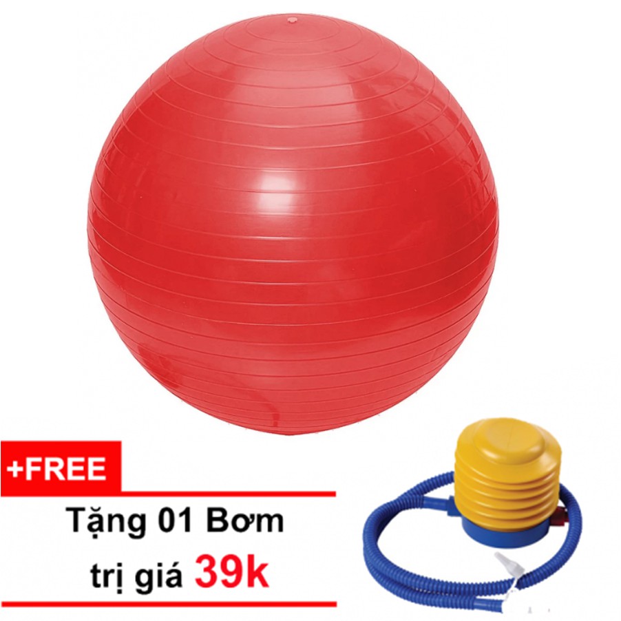Bóng tập yoga cao cấp 75 cm TRƠN -Tặng kèm bơm chuyên dụng