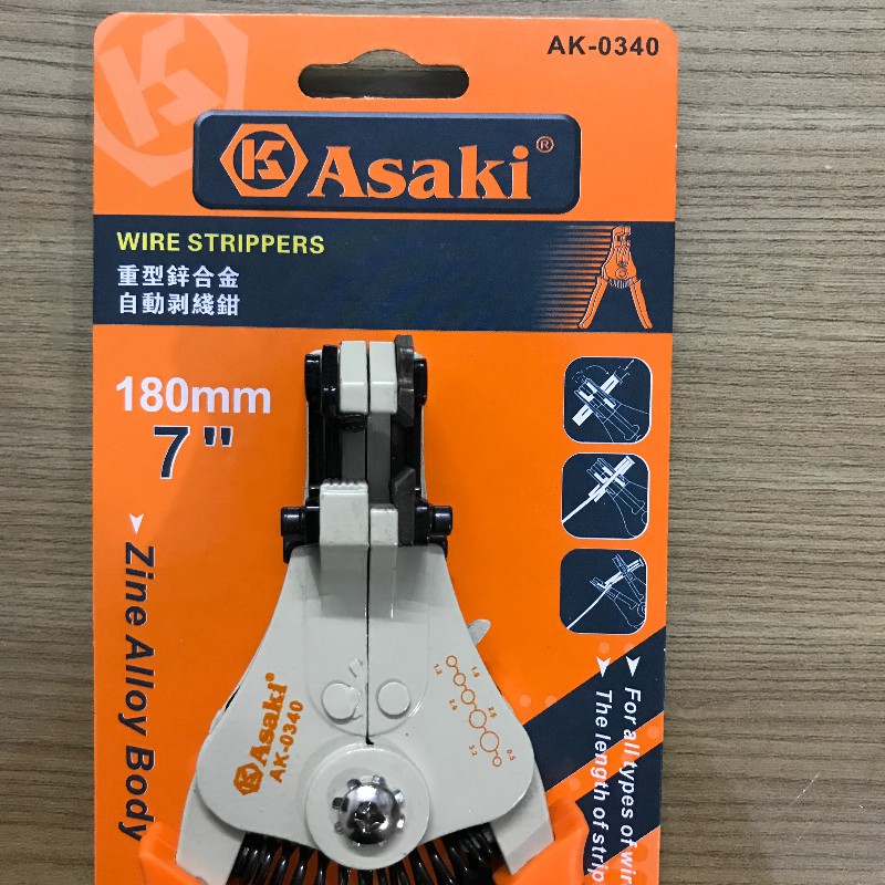 Kềm tuốt dây điện tự động Asaki AK-0340