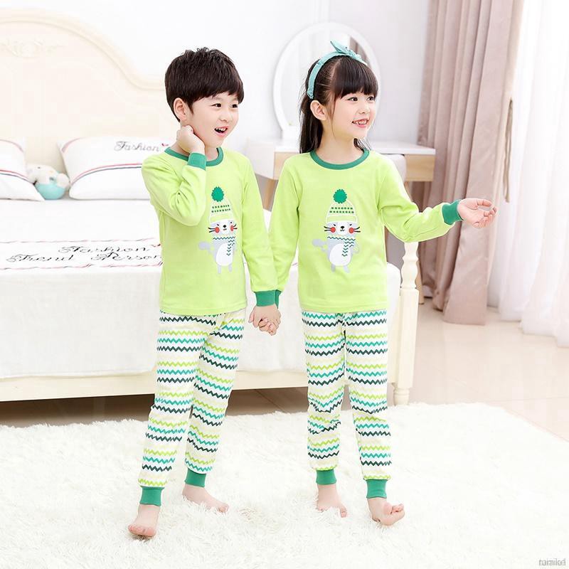 Bộ Quần Áo Ngủ Cotton In Hình Hoạt Hình Cho Bé Trai Và Gái (2-10 Tuổi)