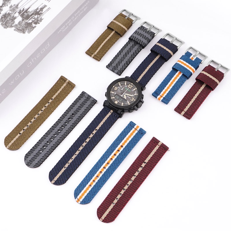 Dây Đeo Nylon Cho Đồng Hồ Thể Thao Casio PRG-600 650 PRW-6600 GA-2000 Màu Đen