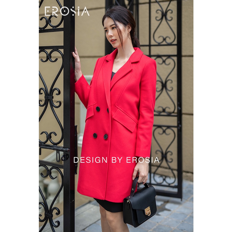 Măng Tô Dạ Ép Đỏ Túi Chéo EROSIA | BigBuy360 - bigbuy360.vn