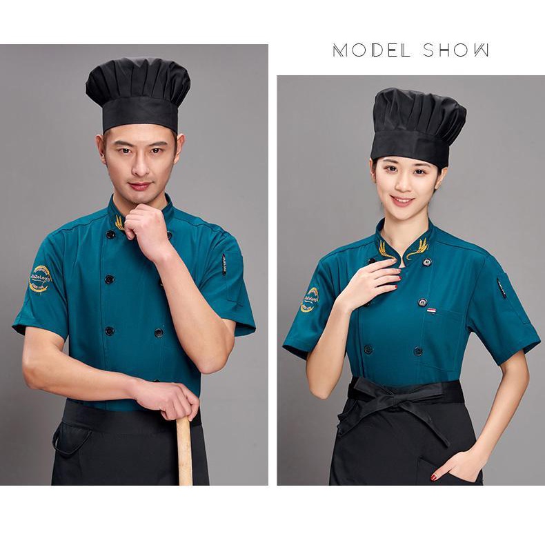 Mới Áo Đầu Bếp Ngắn Tay Thoáng Khí Chuyên Nghiệp