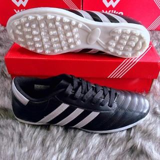 Giầy đá phủi 3 sọc CT3 màu trắng sọc vàng đỏ