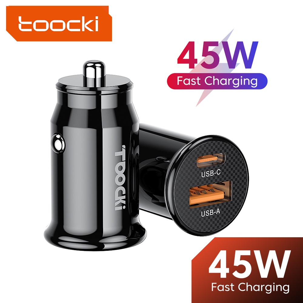 Tẩu sạc nhanh Toocki QC3.0 45W PD cổng USB nhiều loại tùy chọn cho Xiaomi Huawei Samsung