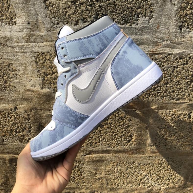 (surucara-)Giày Jordan 1 cao cổ Hyper Royal xanh nỉ, Giày JD1 xanh nỉ cổ cao siêu hot 2021 Full Box Bill