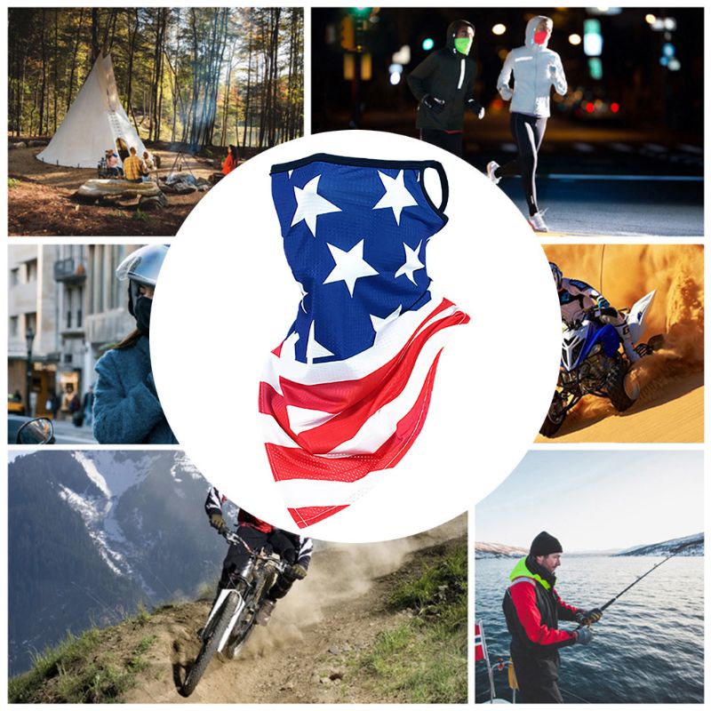 Khăn Choàng Cổ Bandana US Màu Sắc Tươi Sáng Che Mặt Và Cổ Chống Nắng Ngoài Trời Hình Tam Giác