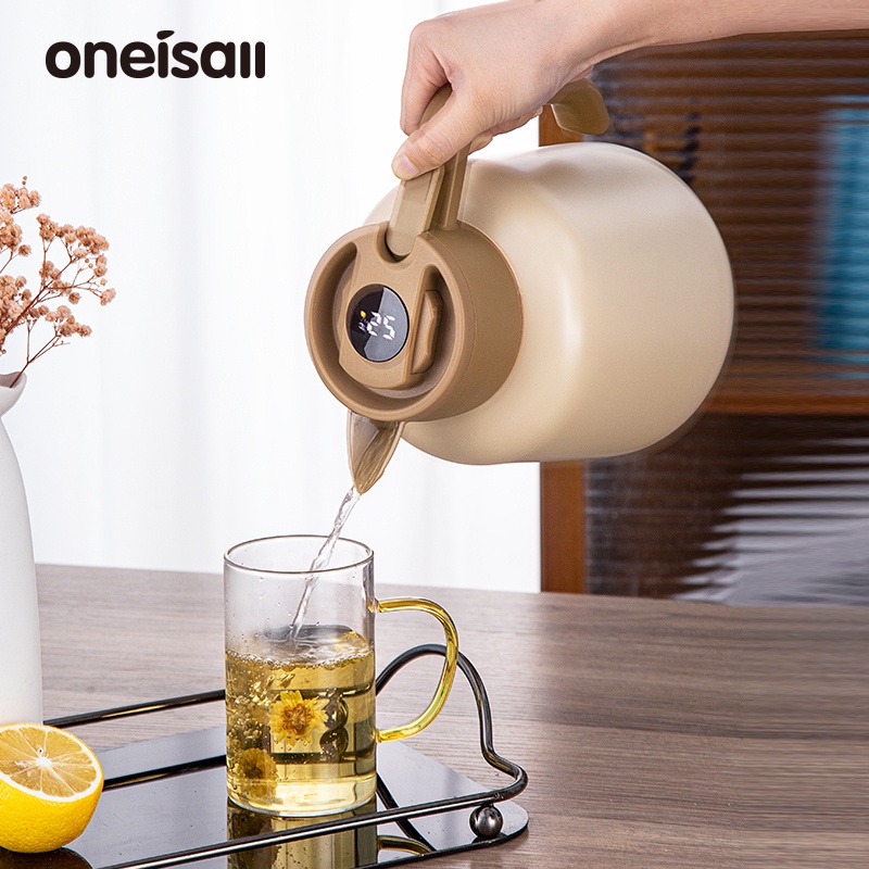 Ấm trà cà phê ONEISALL thép không gỉ 316L hiển thị nhiệt độ thông minh sức chứa lớn 1.8L tiện lợi