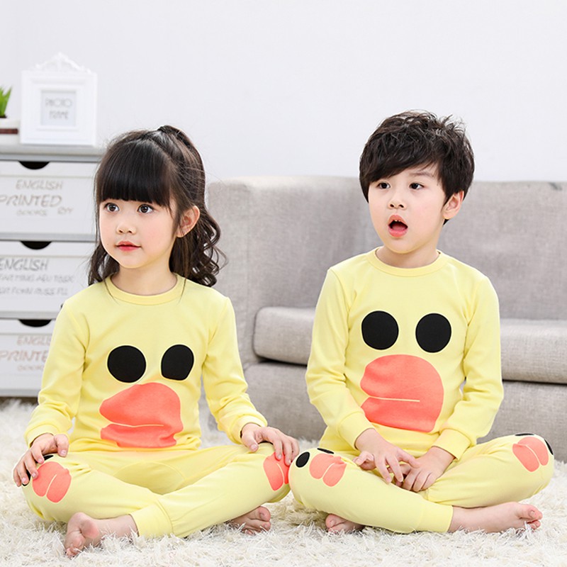 Set Đồ Ngủ Cotton Áo Tay Dài + Quần Dài Cho Bé