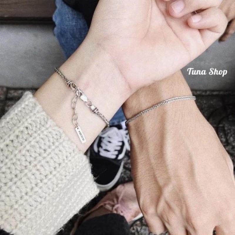 Vòng tay đôi bạc 𝑲𝒉𝒂̆́𝒄 𝒕𝒉𝒆𝒐 𝒚𝒆̂𝒖 𝒄𝒂̂̀𝒖, Lắc đôi Bạc khắc tên khắc chữ TUNASILVER , 𝑨̉𝒏𝒉 +𝑽𝒊𝒅𝒆𝒐 𝒕𝒉𝒂̣̂𝒕 Cam kết chuẩn Bạc