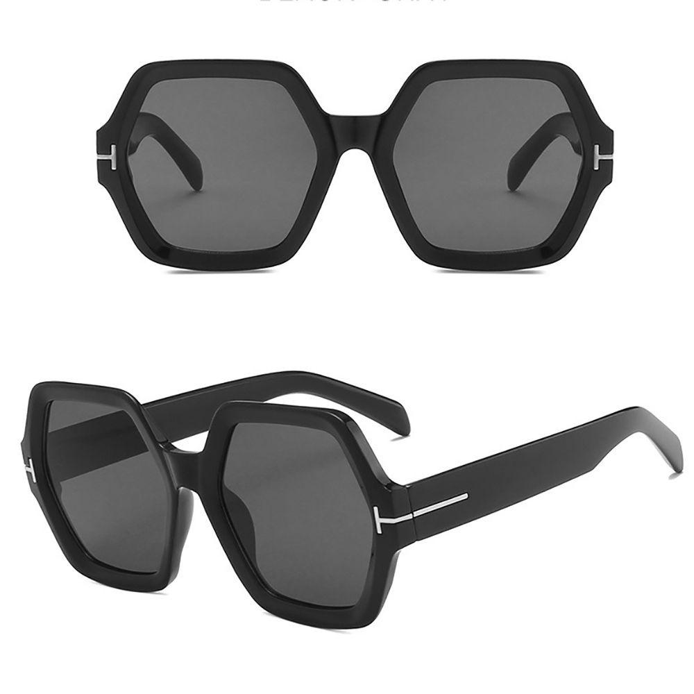 Kính Mát Hình Đa Giác Gọng Lớn Chống Bức Xạ UV400 Chống Bức Xạ Phong Cách Hàn Quốc Cho Nữ