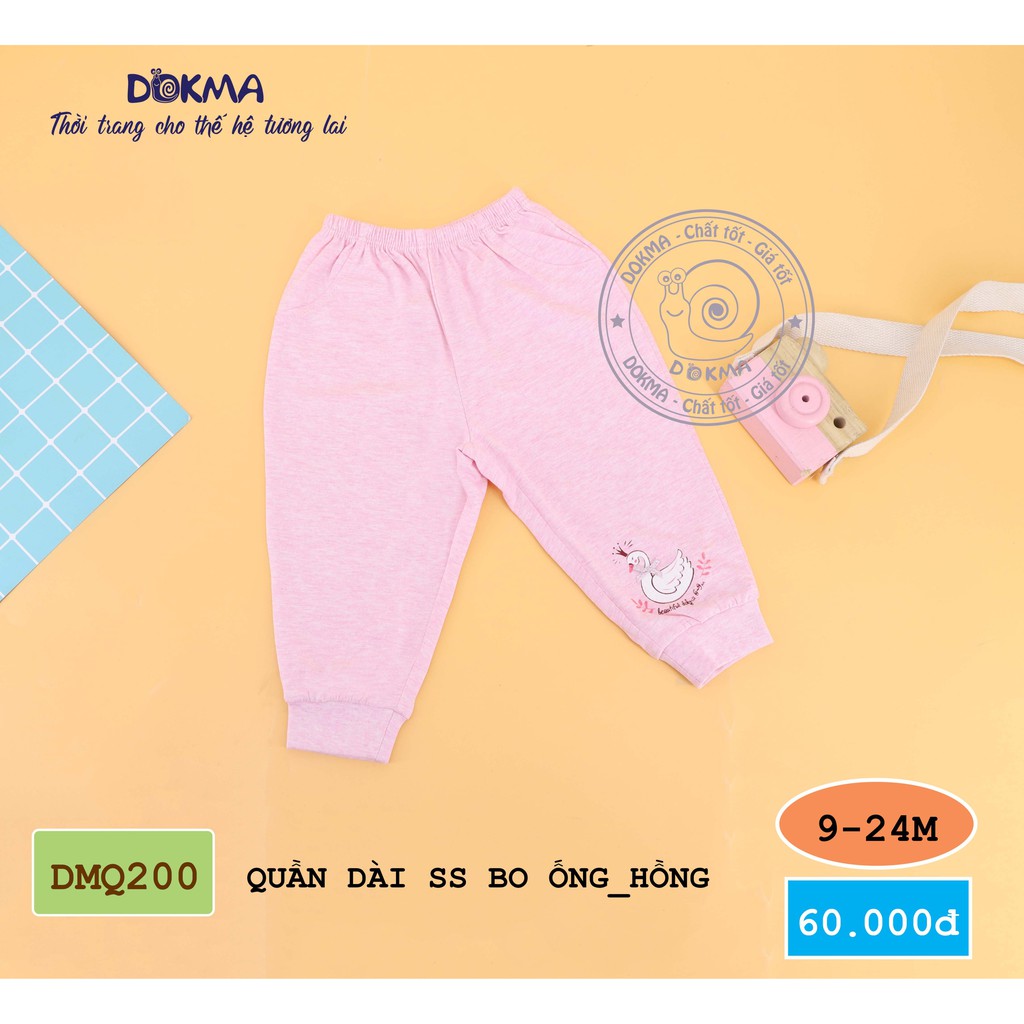 Dokma- Quần dài bo gấu mỏng (9-24m) DMQ200