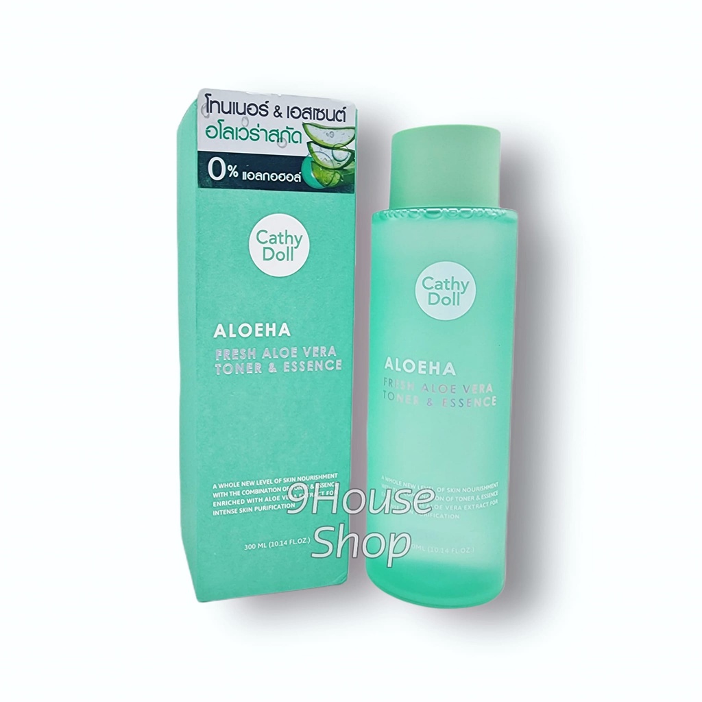 01 Chai Nước Hoa Hồng Kết Hợp Tinh Chất Dưỡng Da Cathy Doll ALOEHA Fresh Aloe Vera Toner &amp; Essence 300ml Thái Lan