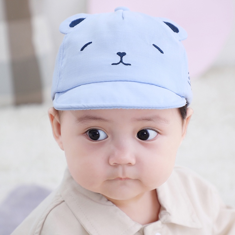 Mũ lưỡi trai vải cotton mềm mại có thể điều chỉnh thời trang xuân hè dễ thương cho bé sơ sinh