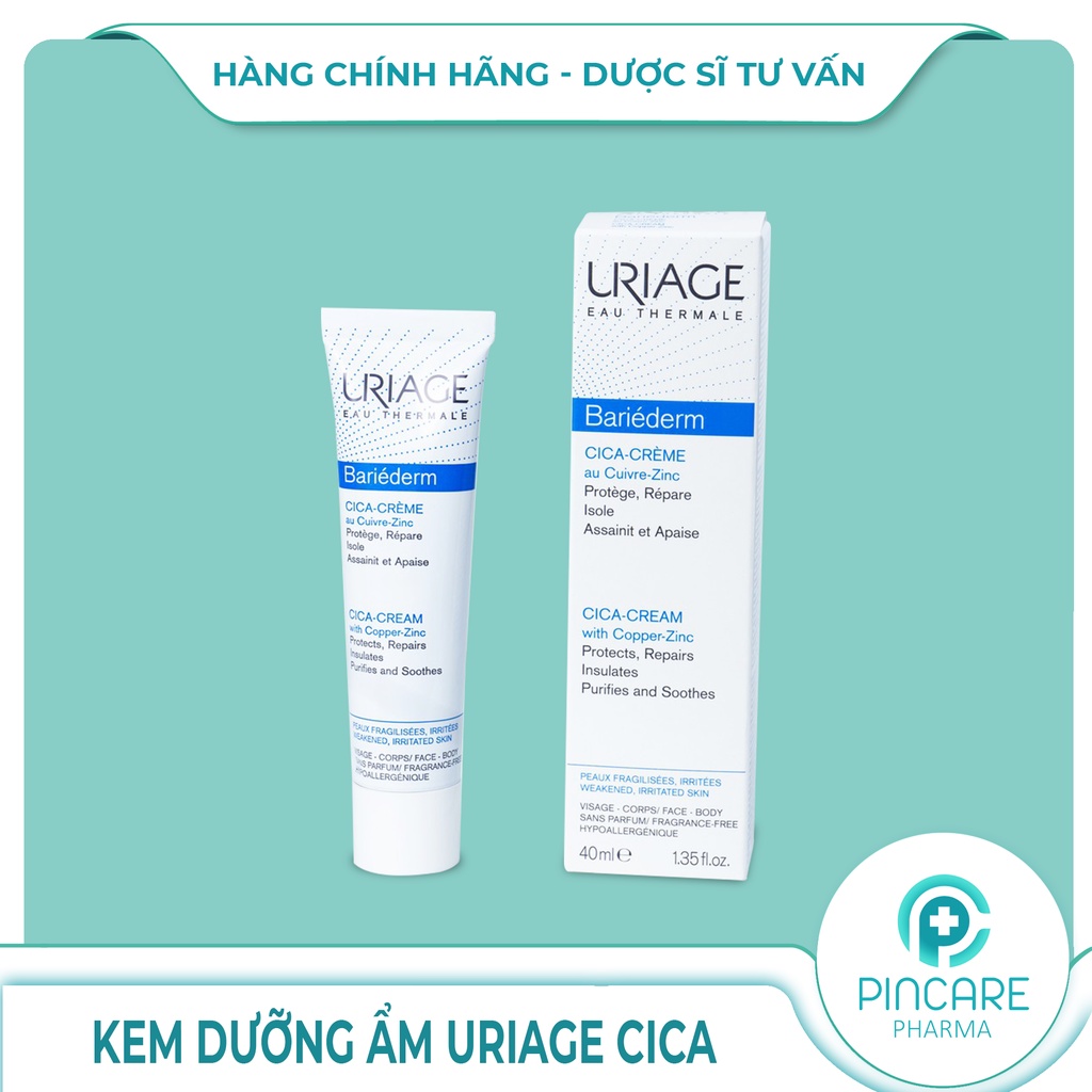 Kem dưỡng ẩm phục hồi da Uriage Bariéderm Repairing Cica-Cream 40ml - Hàng chính hãng - Nhà thuốc PinCare