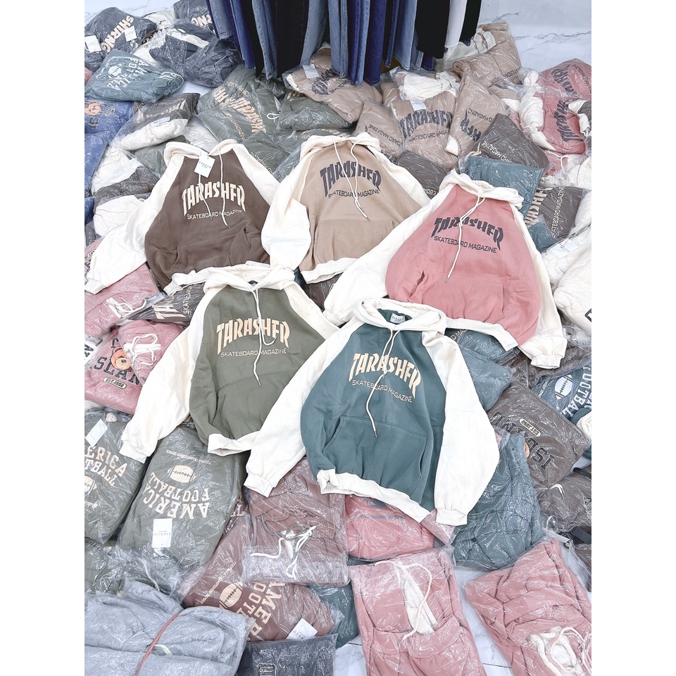 [ẢNH THẬT] Áo Hoodie Nam Nữ Dáng Rộng Cao Cấp Vintage Thra Unisex Dáng Rộng Mũ To 2 Lớp