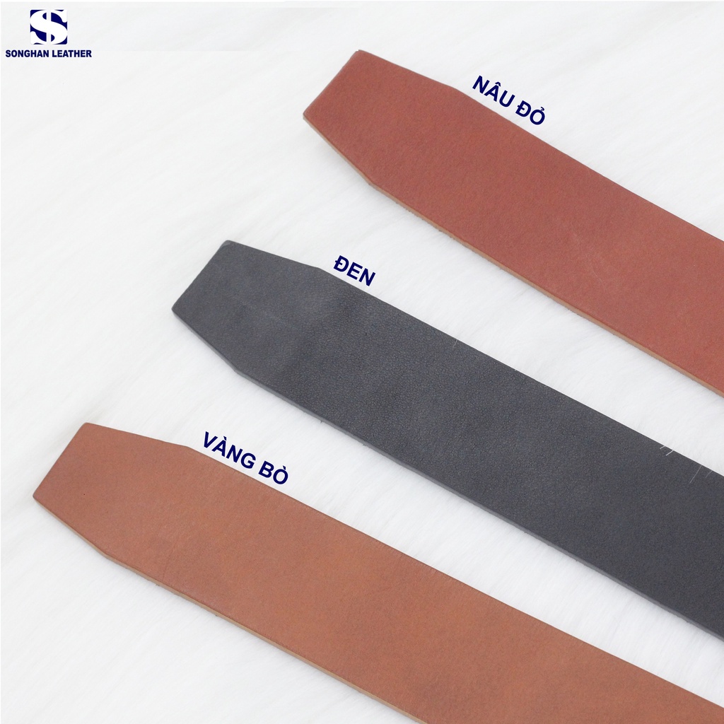 Dây Thắt Lưng Da Bò Nguyên Tấm, DâyNịt Nam Da Bò Khóa Tì Cao Cấp Nhiều Mẫu Songhan Leather MB01, Bảo Hành 12 Tháng