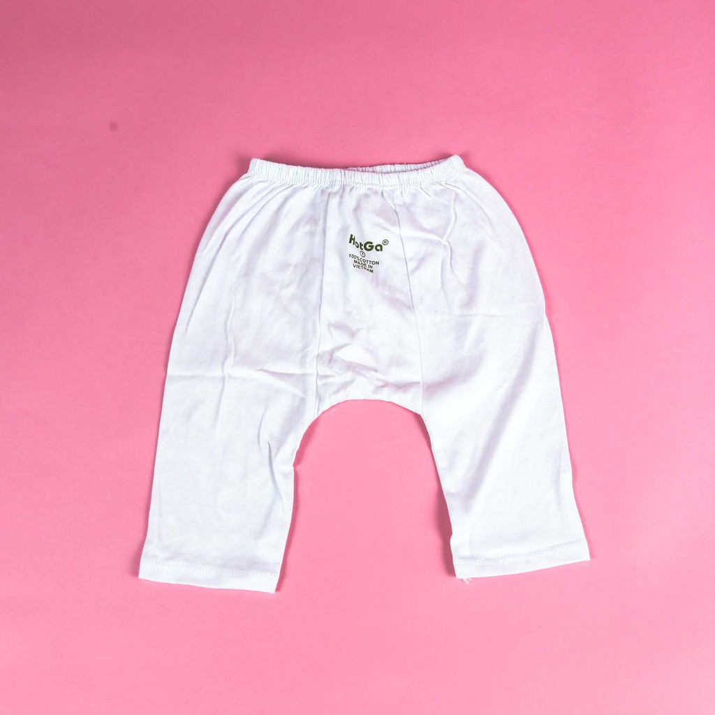 Quần dài sơ sinh đáy ngang HOTGA TRẮNG cho em bé mặc bỉm