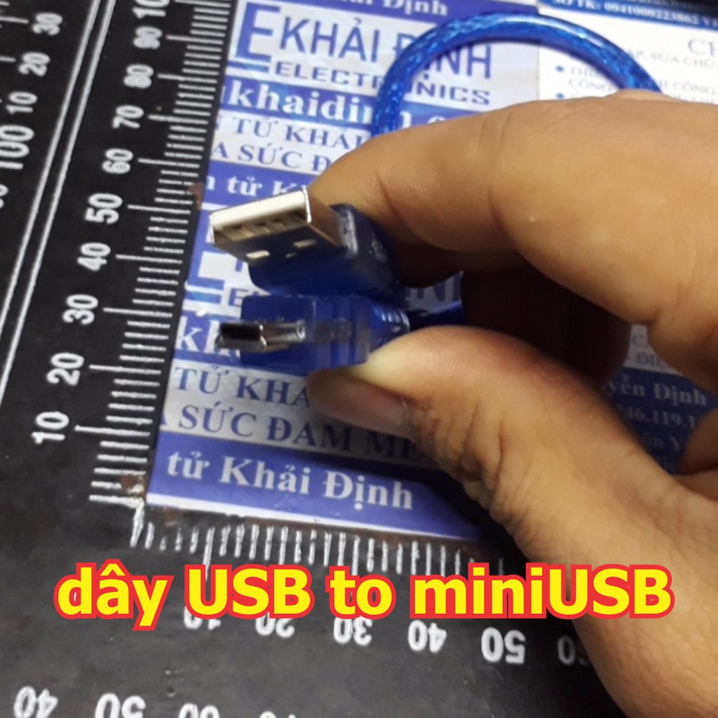 3 dây chuyển đổi cổng USB sang miniUSB mini usb, dây dài 30cm màu xanh dương kde5138