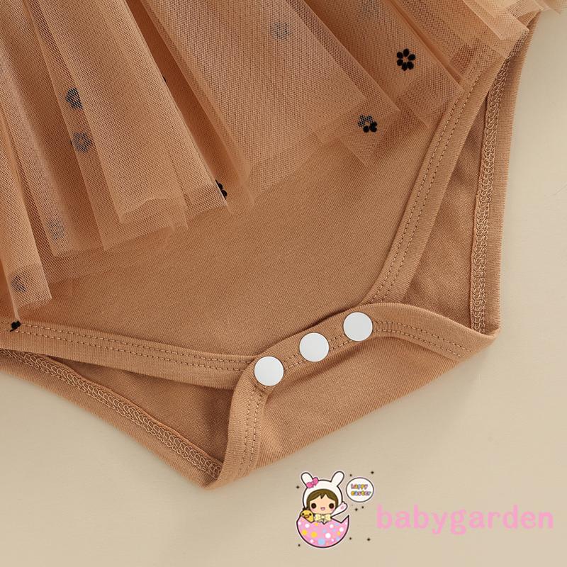 Bộ Áo Liền Quần Hai Dây Phối Ren In Hoa Dành Cho Bé Gái 0-24 Tháng Tuổi