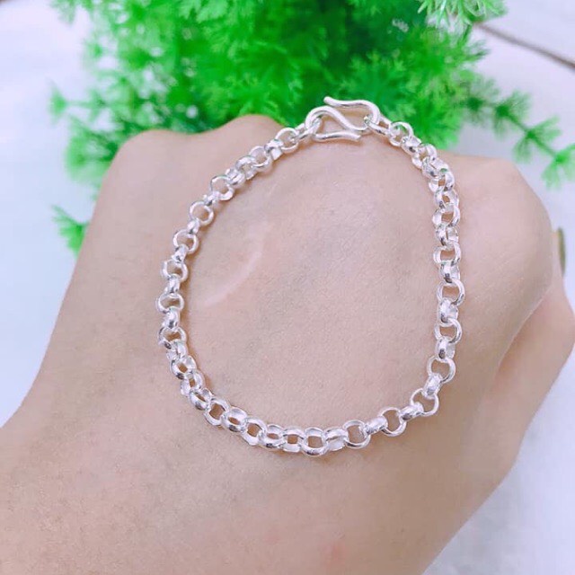 Lắc tay bạc ta cho bé lắc mo bạc sáng đẹp - Kho sỉ bạc Nhất Linh