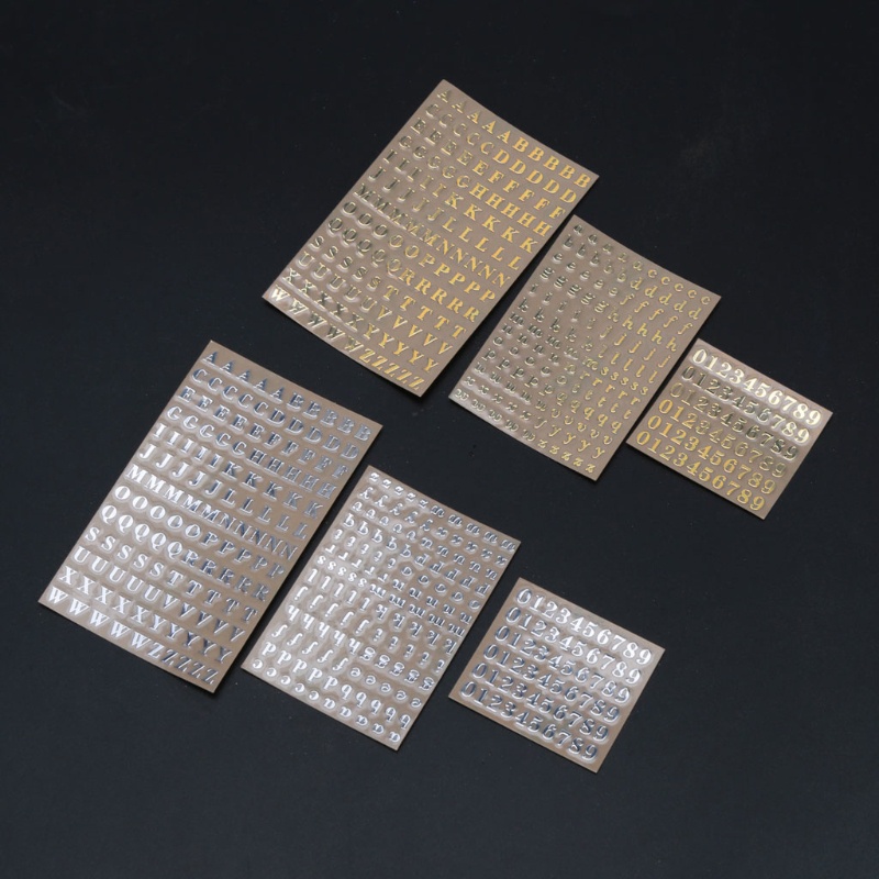 Bộ 5 miếng dán Epoxy Resin Uv hình chữ cái và số 3mm