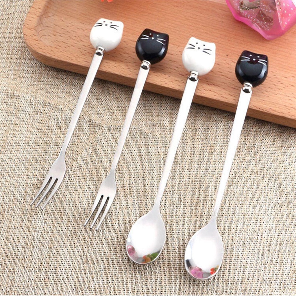 Muỗng Cà Phê Hình Mèo Dễ Thương