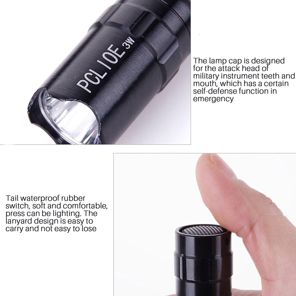 [Kitch]LED Small Flashlight Aluminum Alloy Handheld Light Long Lifespan Outdoor Flashlight Waterproof Hiking Flashlight