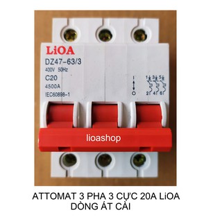 ATTOMAT 3 CỤC 3 PHA  LiOA 6A-63A- DÒNG ÁT CÀI.