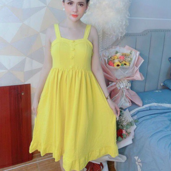 Đầm baby doll vải đũi cao cấp